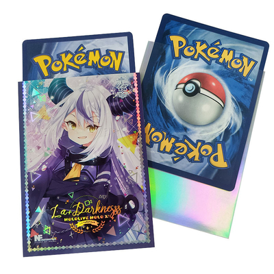 Lengan Kartu Cetak Seni Holografik Kustom Lengan Kartu Kartun Tcg MTG Yugioh Ukuran Lengan Kartu Gadis Anime Lucu