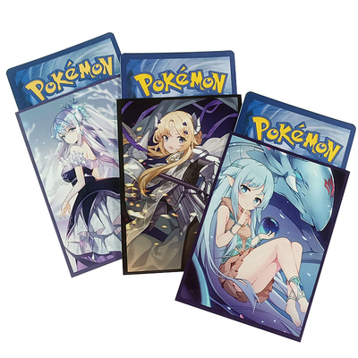 Lengan Kartu Seni Cetak Kustom Untuk Game Pokemon Yugioh MTG Kartu Ajaib Standar Ukuran Kecil Tersedia Dibuat Khusus