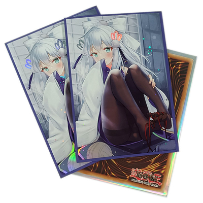 Kustom Kartu Anime Lengan Yugioh Jepang Ukuran 62X89 Mm Solid Seni Cetak Permainan Kartu Lengan Plastik Trading Card lengan