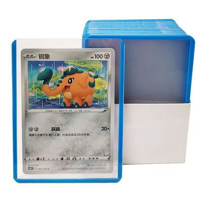 Custom Logo PVC Top Loading Card Sleeves 35C Untuk Toploaders